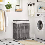 Grey Rattan Plastic Laundry Hamper