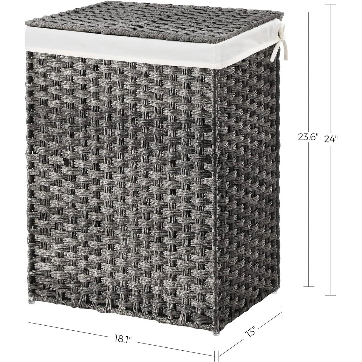 Grey Rattan Plastic Laundry Hamper