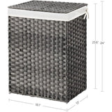 Grey Rattan Plastic Laundry Hamper