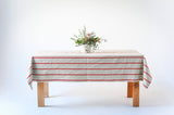 Red Stripe Linen Tablecloth