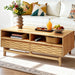 Acacia Elara 47.2” Rectangular Coffee Table with Drawers & Open Storage