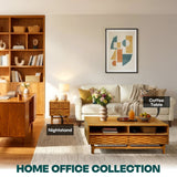 Acacia Elara 47.2” Rectangular Coffee Table with Drawers & Open Storage