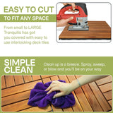 Acacia Deck Tiles 6 Slat Interlocking Decking Tiles, Set of 9