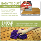 Acacia Deck Tiles 6 Slat Interlocking Decking Tiles, Set of 9