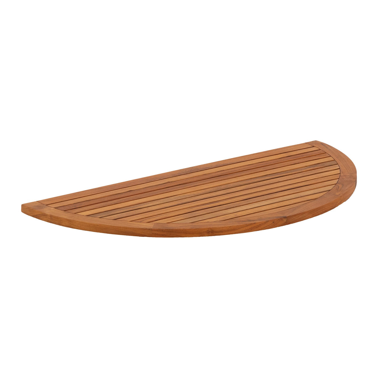 Oiled Half Moon Teak Bath Mat, 39" x 20"