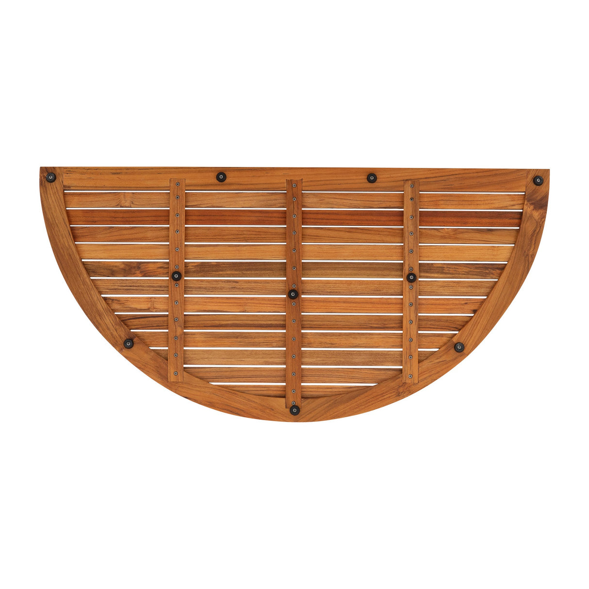 Oiled Half Moon Teak Bath Mat, 39" x 20"