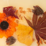 Accent Pressed Floral Candle - Harvest Pumpkin