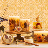 Accent Pressed Floral Candle - Harvest Pumpkin