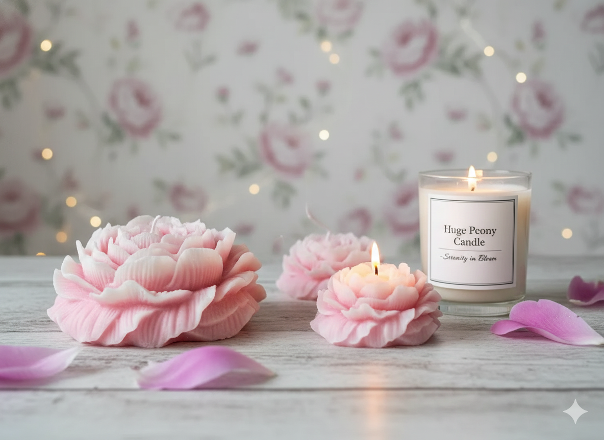 Huge Peony Candle - Premium Soy Wax Scented Candle