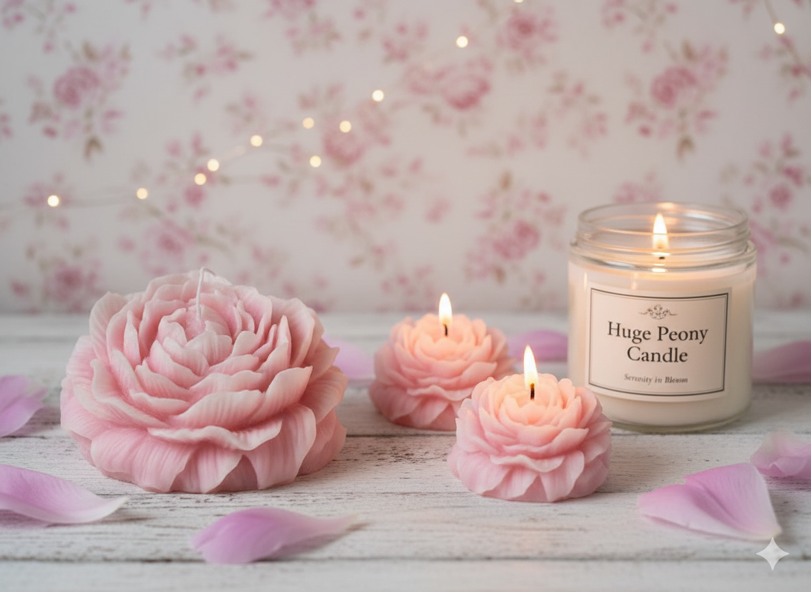 Huge Peony Candle - Premium Soy Wax Scented Candle