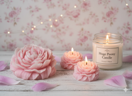 Huge Peony Candle - Premium Soy Wax Scented Candle