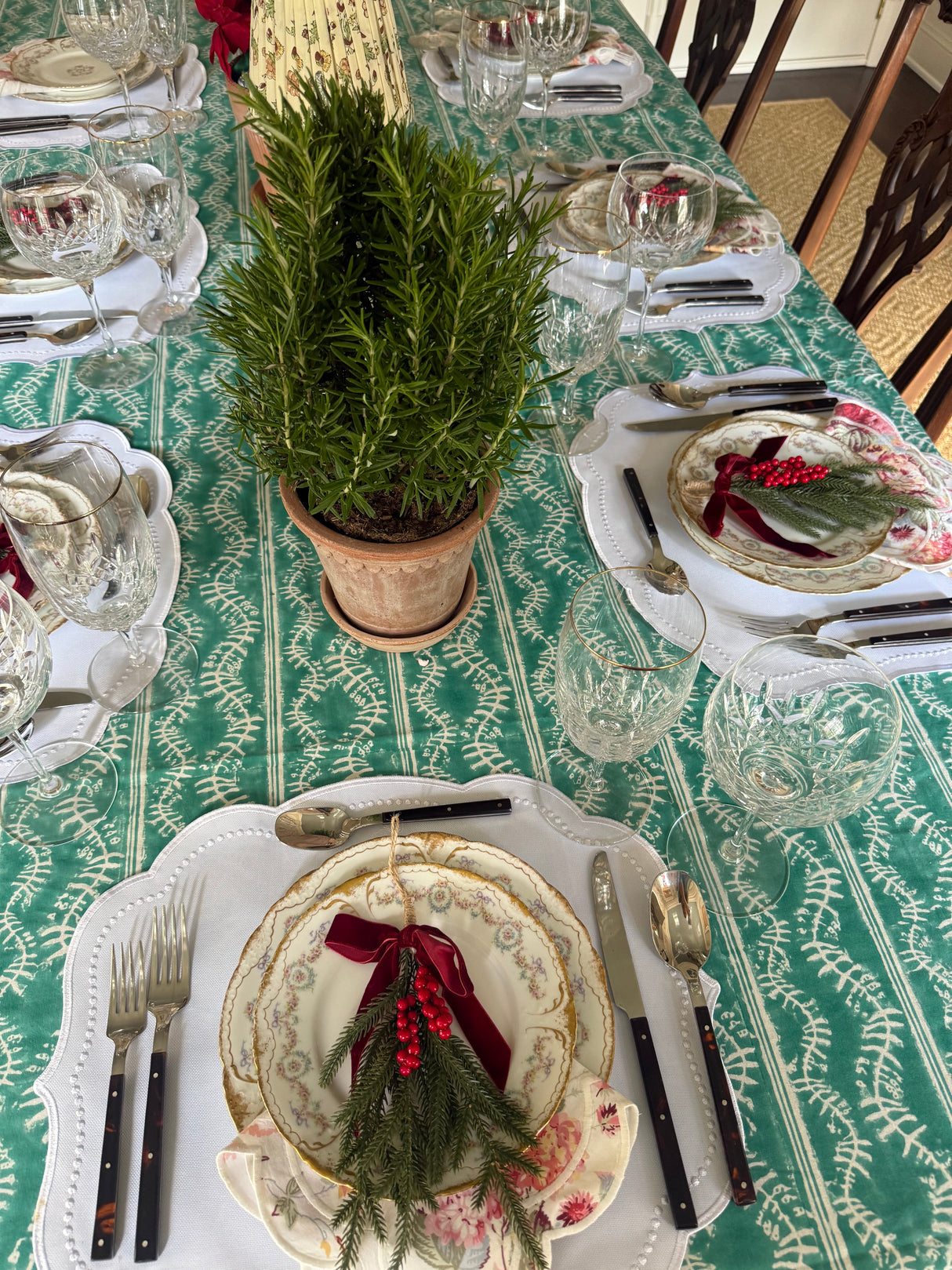 Bluebell Tablecloth in Emerald