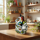 Talavera Fat Cat Planter | Day of the Dead Ceramic Art