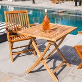 Telluride Oiled Teak Outdoor Patio Folding Chair with Arm Rests