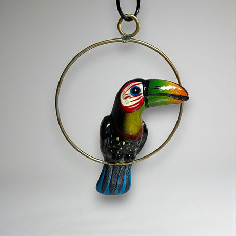 Colorful Mini Talavera Toucan | Handcrafted Hanging Decor