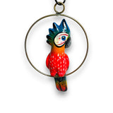 Mini Talavera Hanging Cockatoo | Hand-Painted Mexican Decor