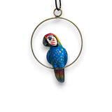Vibrant Mini Talavera Parrot | Hand-Painted Hanging Accent