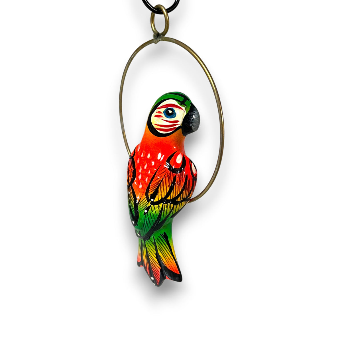 Vibrant Mini Talavera Parrot | Hand-Painted Hanging Accent