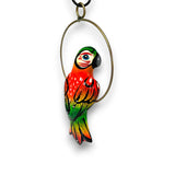 Vibrant Mini Talavera Parrot | Hand-Painted Hanging Accent