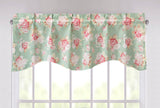 Hint of Mint Floral Pastel Roses Valance - 18" x 52"