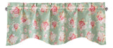 Hint of Mint Floral Pastel Roses Valance - 18" x 52"