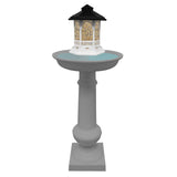 Modern Round Cast Aluminum Metal 40-in Bird Bath and Bird Feeder Combo