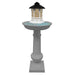 Modern Round Cast Aluminum Metal 40-in Bird Bath and Bird Feeder Combo