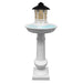 Modern Round Cast Aluminum Metal 40-in Bird Bath and Bird Feeder Combo