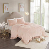 King 100-Percent Cotton Chenille Bedspread with Fringe Hem in Pink Blush