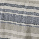 King size Navy Blue Tan Cream Chevron Stripe Lightweight Cotton Blanket