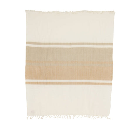 Kallpa Collection - Handwoven Natural Tobacco & Wheat Alpaca Throw Blanket from Ecuador