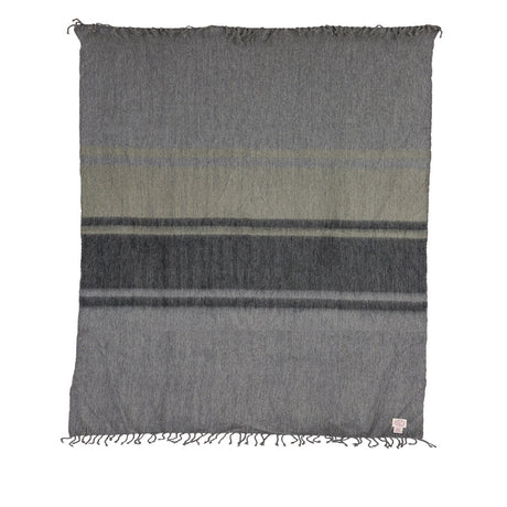 Kallpa Collection - Handwoven Storm Grays & Olive Alpaca Throw Blanket From Ecuador