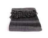 Kallpa Collection - Handwoven Storm Grays & Olive Alpaca Throw Blanket From Ecuador