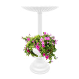 Ornate Round Cast Aluminum Metal 35-in Bird Bath Planter Vase Combo