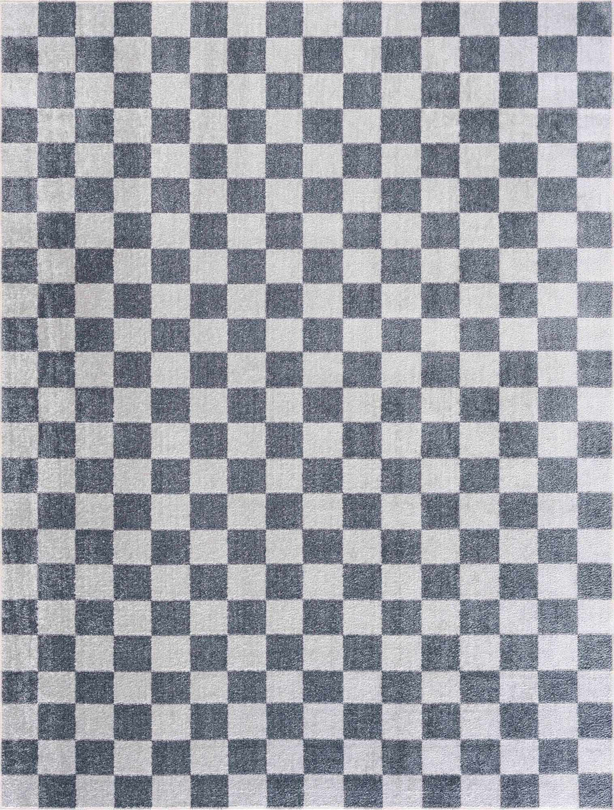 Alie Gray Checkered Washable Area Rug