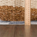 Alie Gray Checkered Washable Area Rug