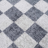 Alie Gray Checkered Washable Area Rug