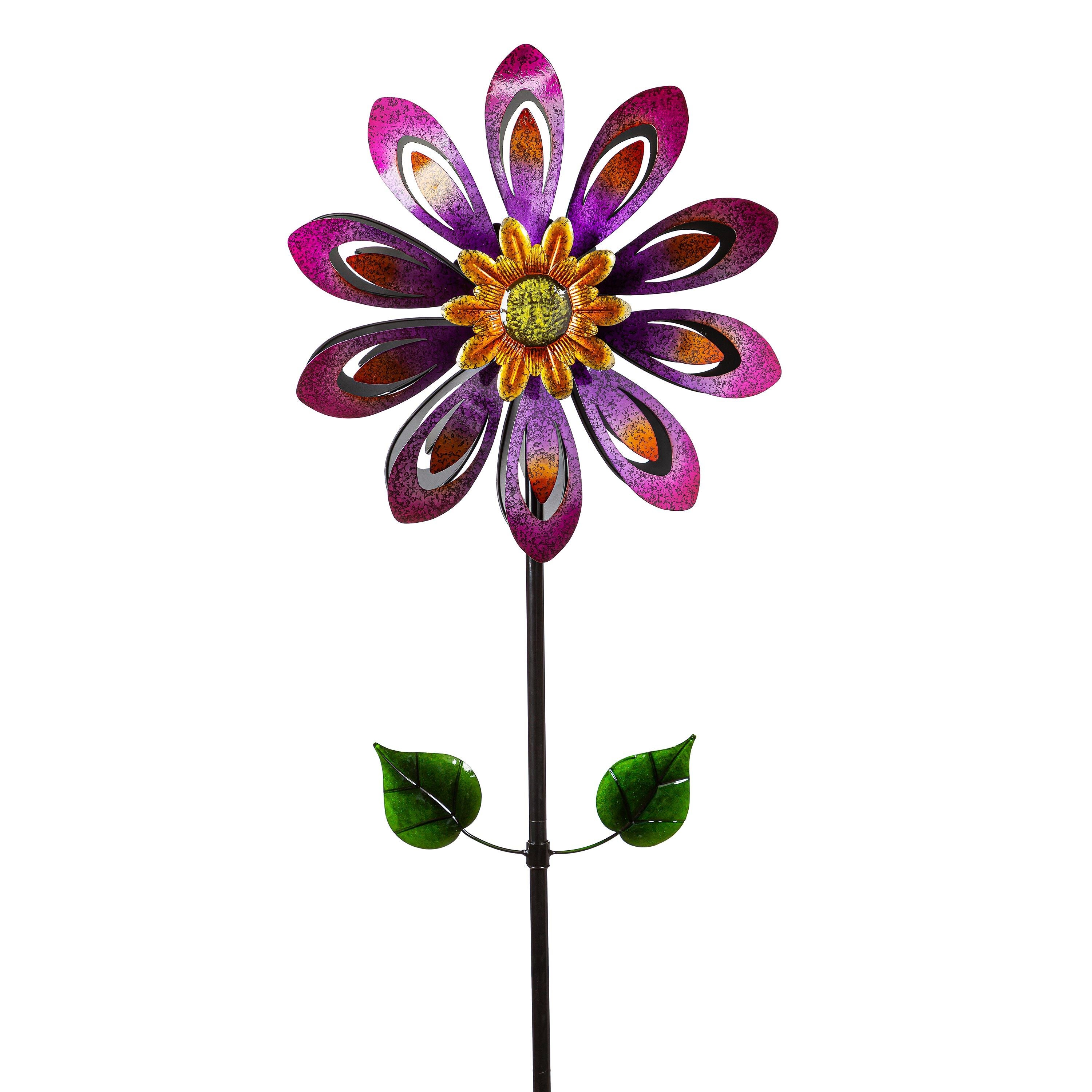 【中古】Photobit 10 フラワーパターン Violet Flower Wind Spinner – Plow & Hearth