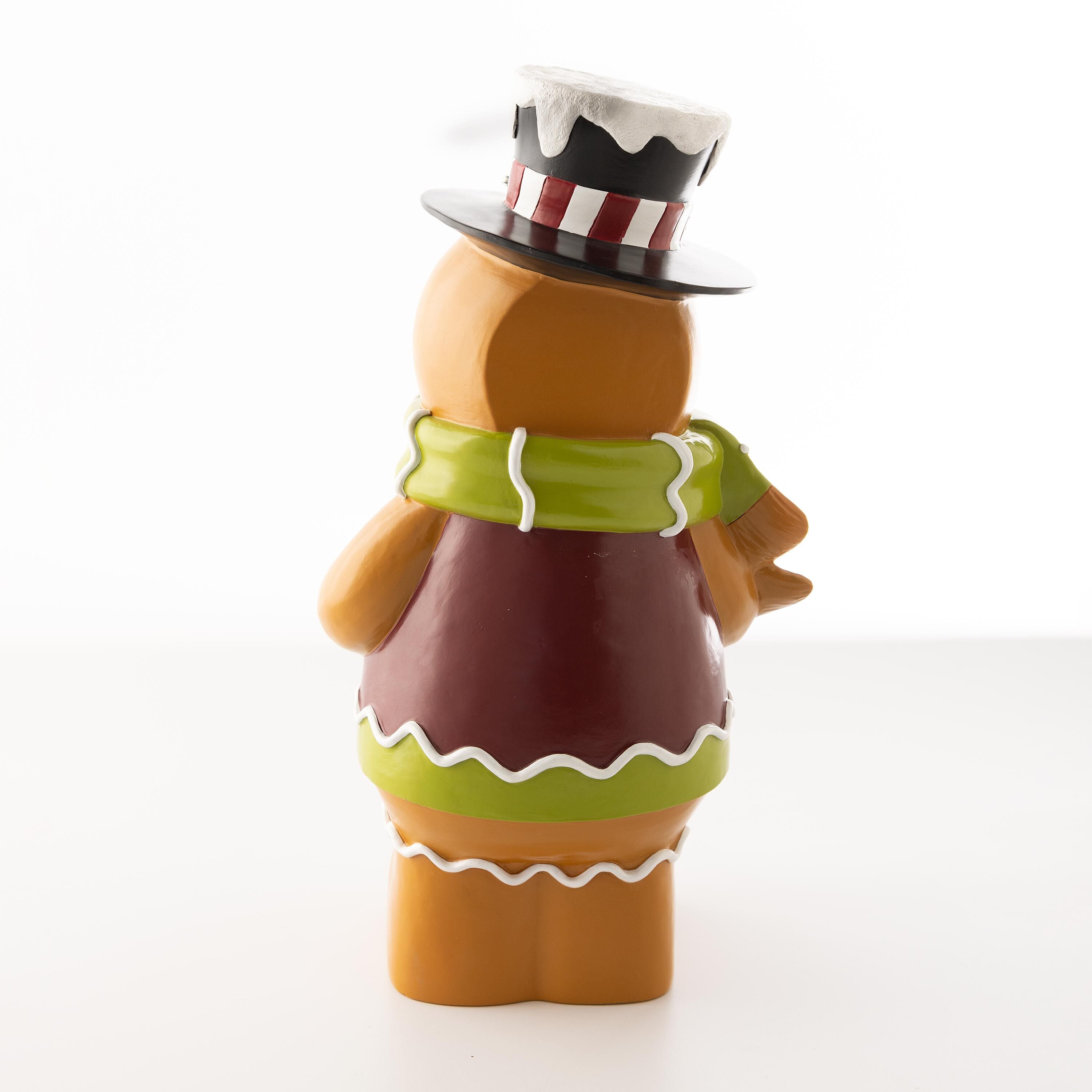 Indoor/Outdoor Lighted Gingerbread Boy Shorty Statue – Plow & Hearth