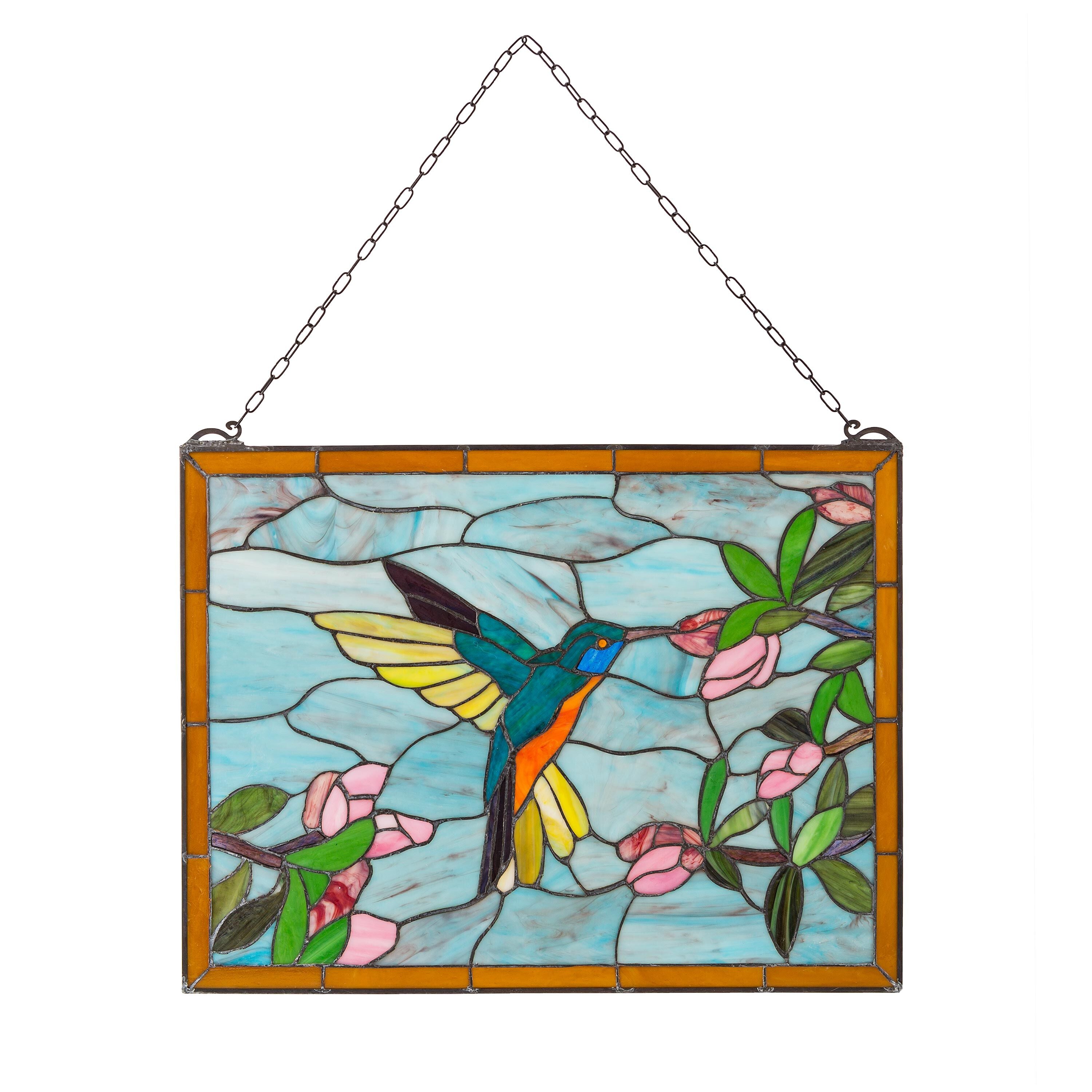 Plow & Hearth Stained Glass Hummingbird Art Panel - Thumbnail 2