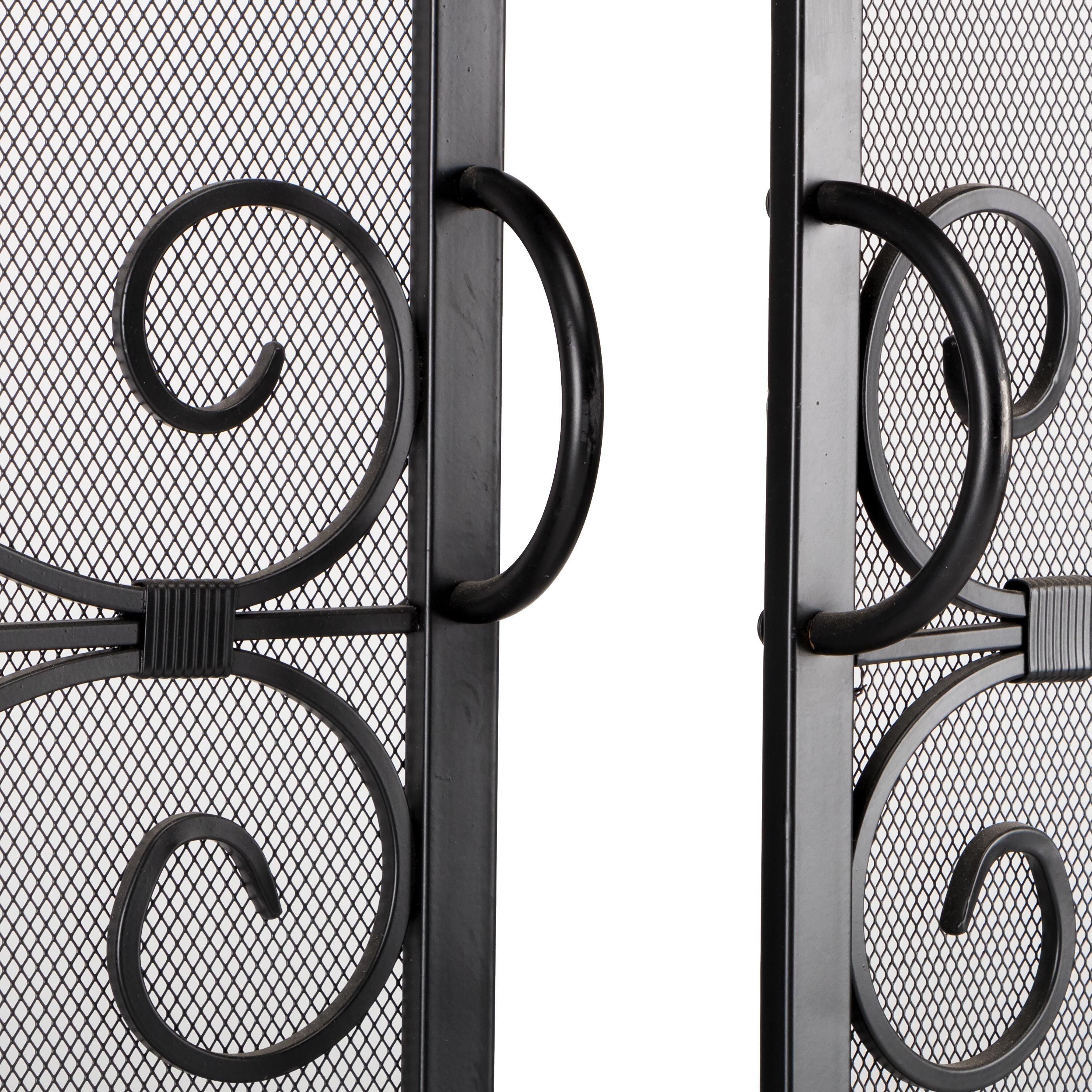 Small Crest Fireplace Screen With Doors | Plow & Hearth
