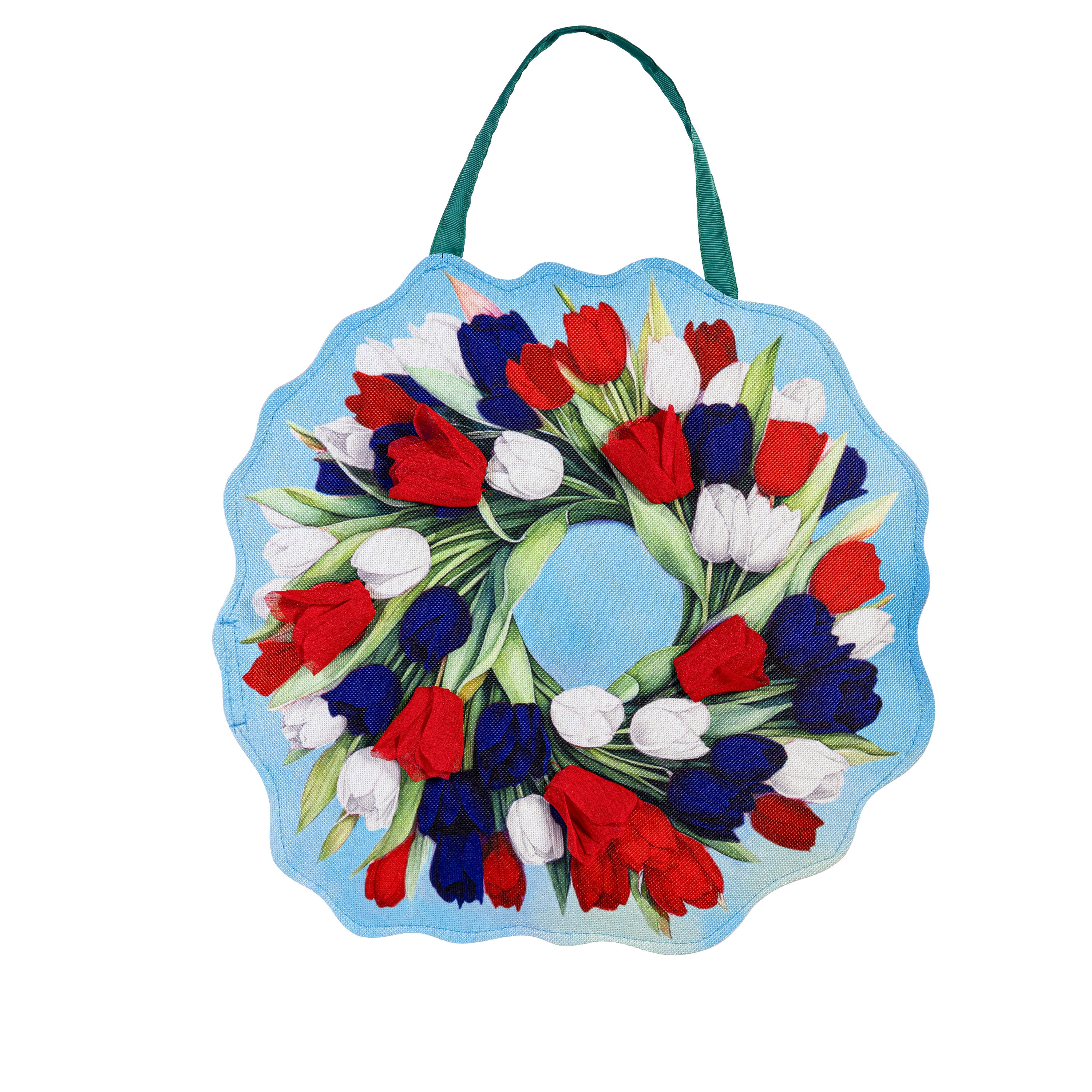 Spring Pink & Patriotic Tulips Wreath Reversible Door Decor – Plow
