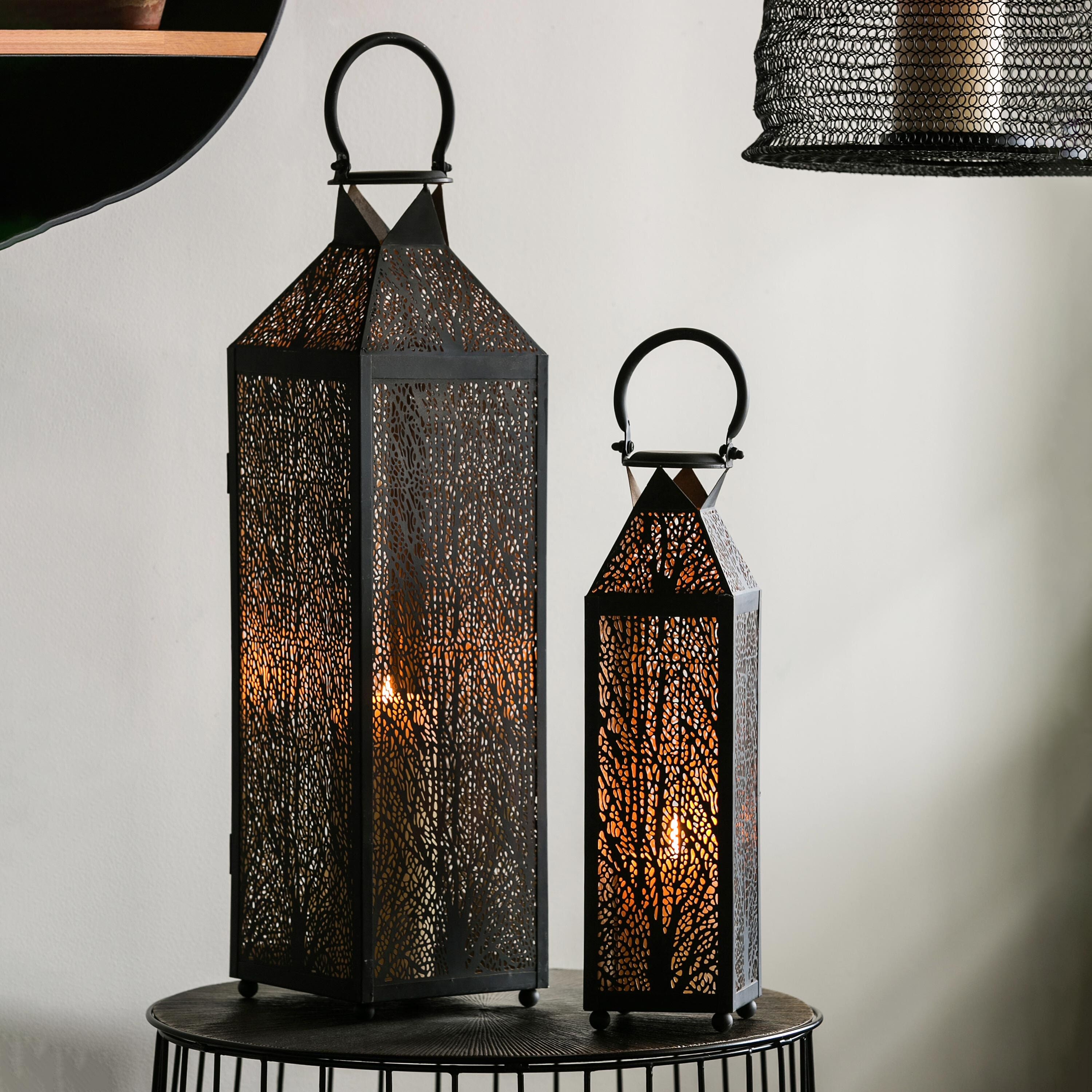 Etched Metal Candle Lanterns, Set of 2 – Plow & Hearth