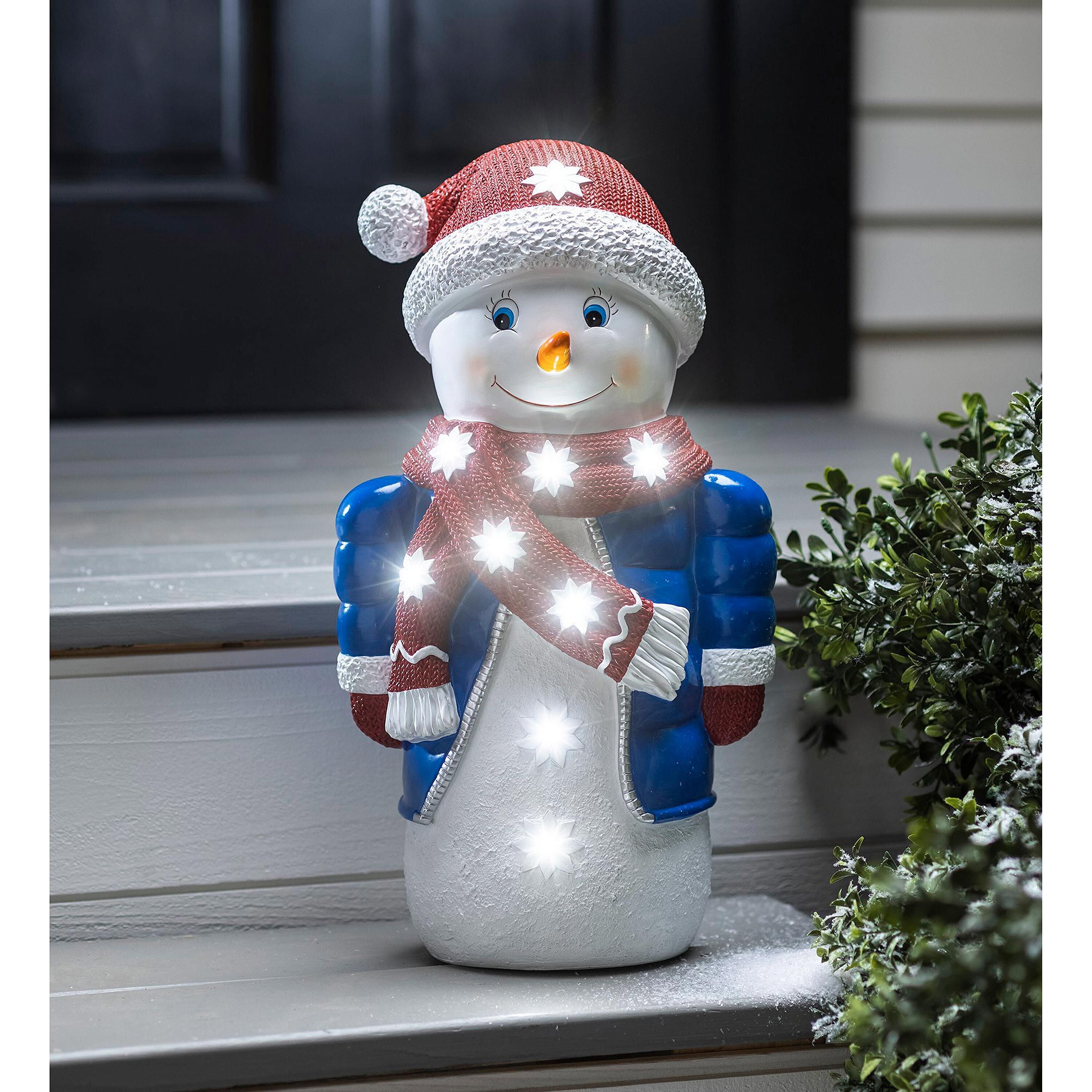 Lighted Snowman Shorty Statue – Plow & Hearth