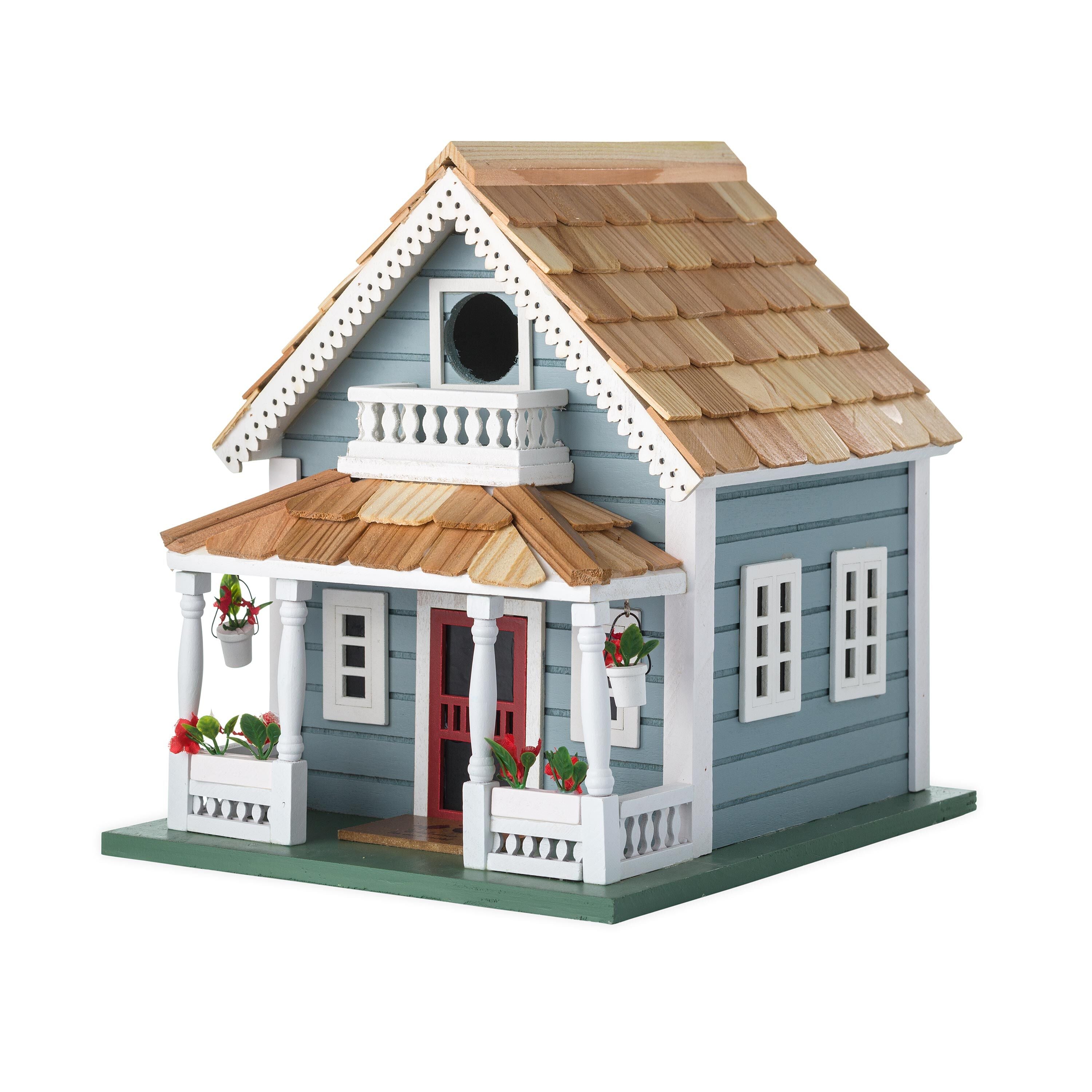 Blue Cottage Welcome Home Birdhouse - Thumbnail 2