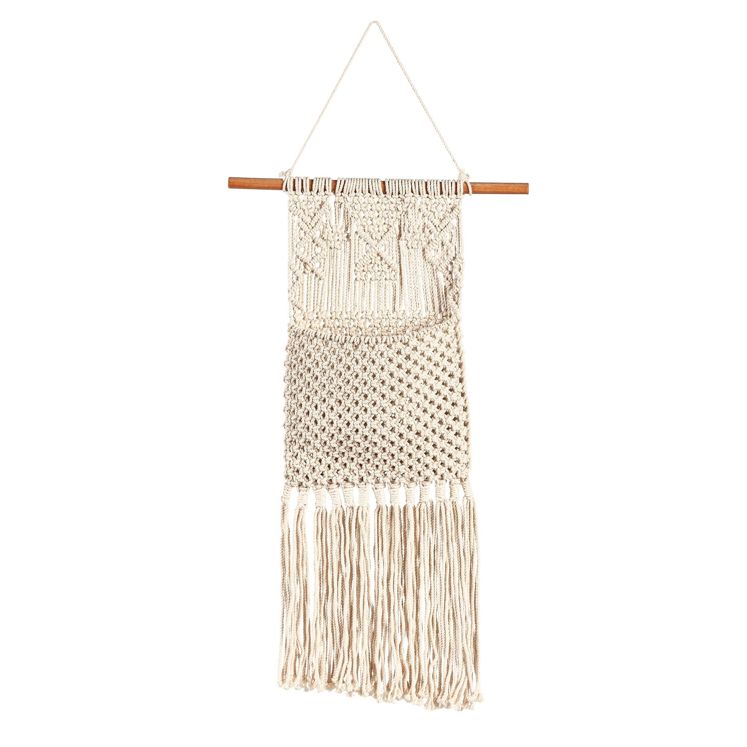 hanging plant covers Macrame Wall Pocket Plant Cover, Natural
