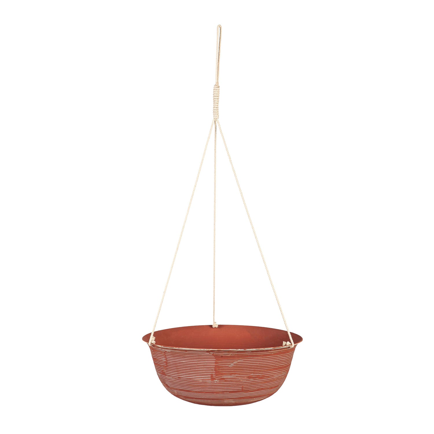 terra cotta hanging planter Indoor/Outdoor Metal Hanging Planters with Terra Cotta Finish, Set of 2