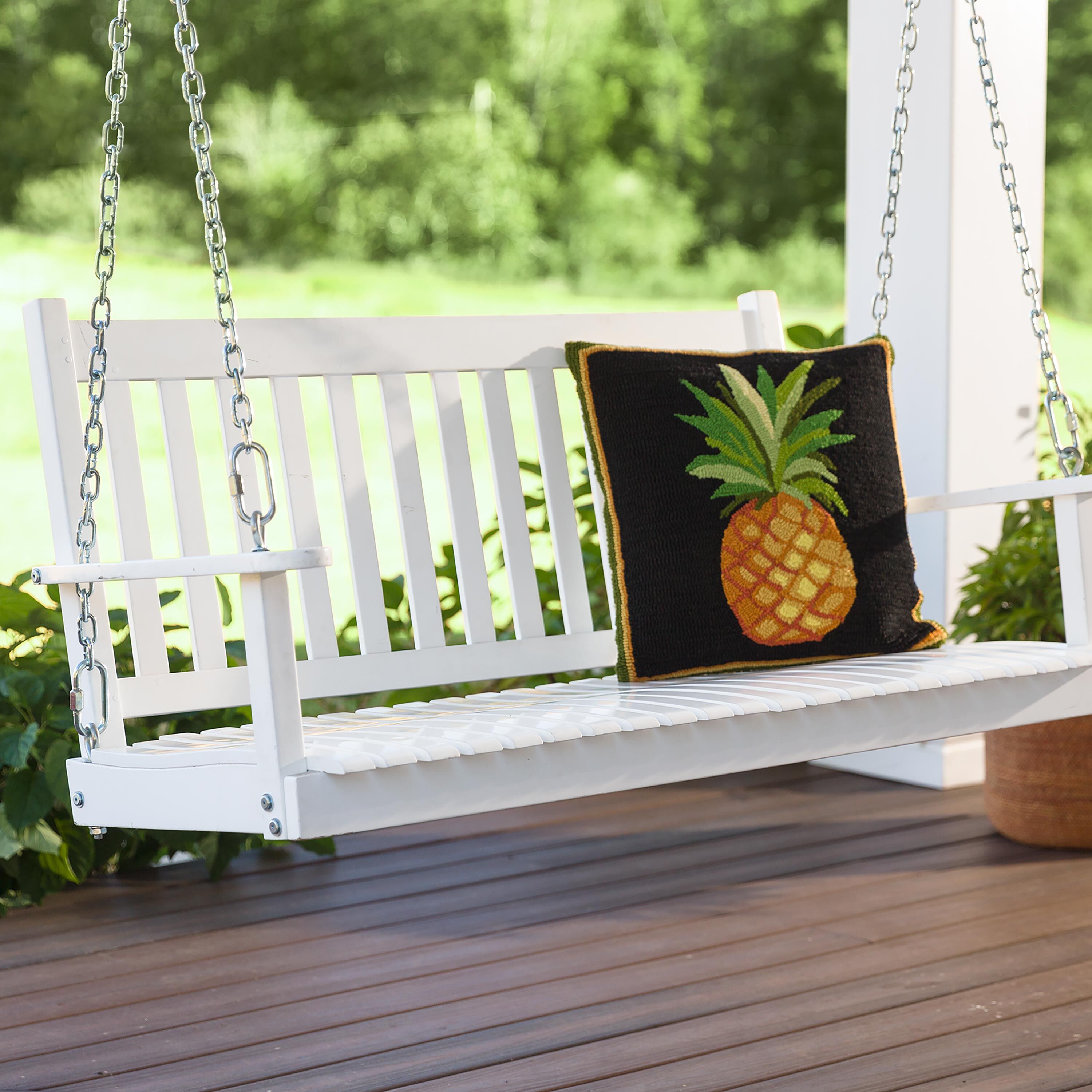 Slatted Wood Porch Swing | Swings & Hammocks | Plow & Hearth