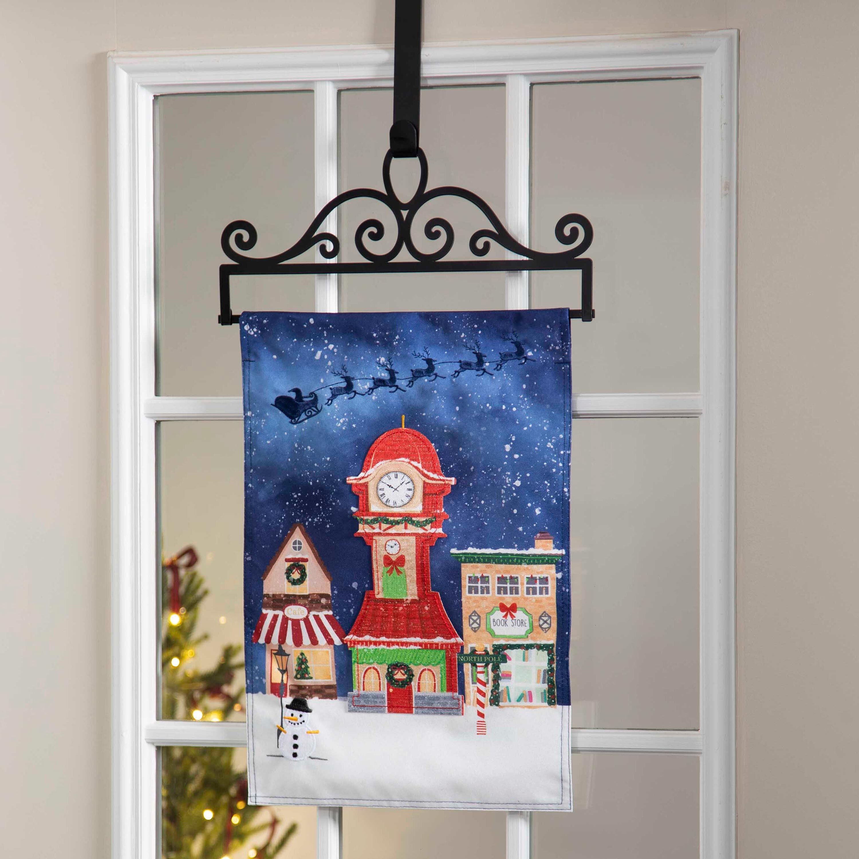 Evergreen Scroll Garden Flag Door Hanger - Thumbnail 3