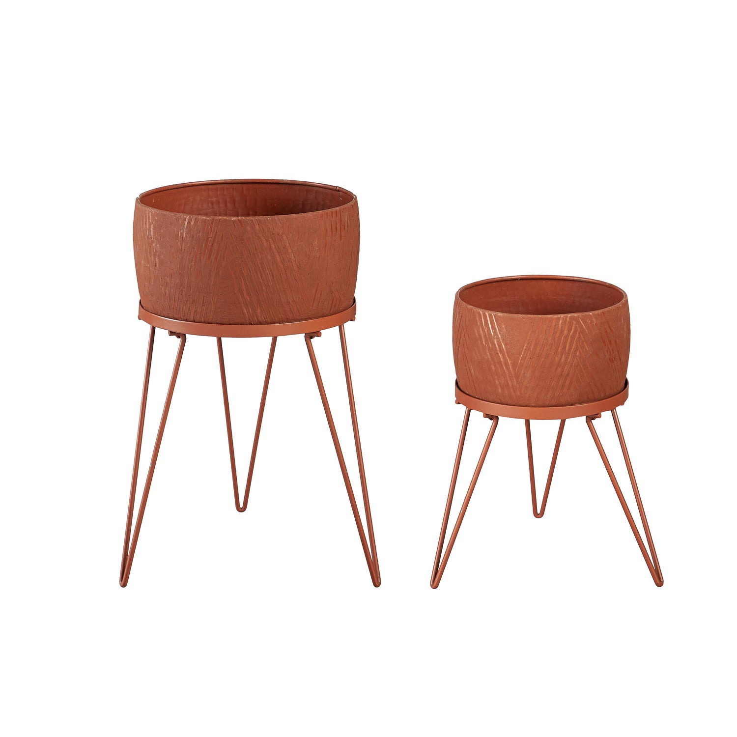 planter legs indoor Indoor/Outdoor Planters with Legs with Terra Cotta Finish, Set of 2